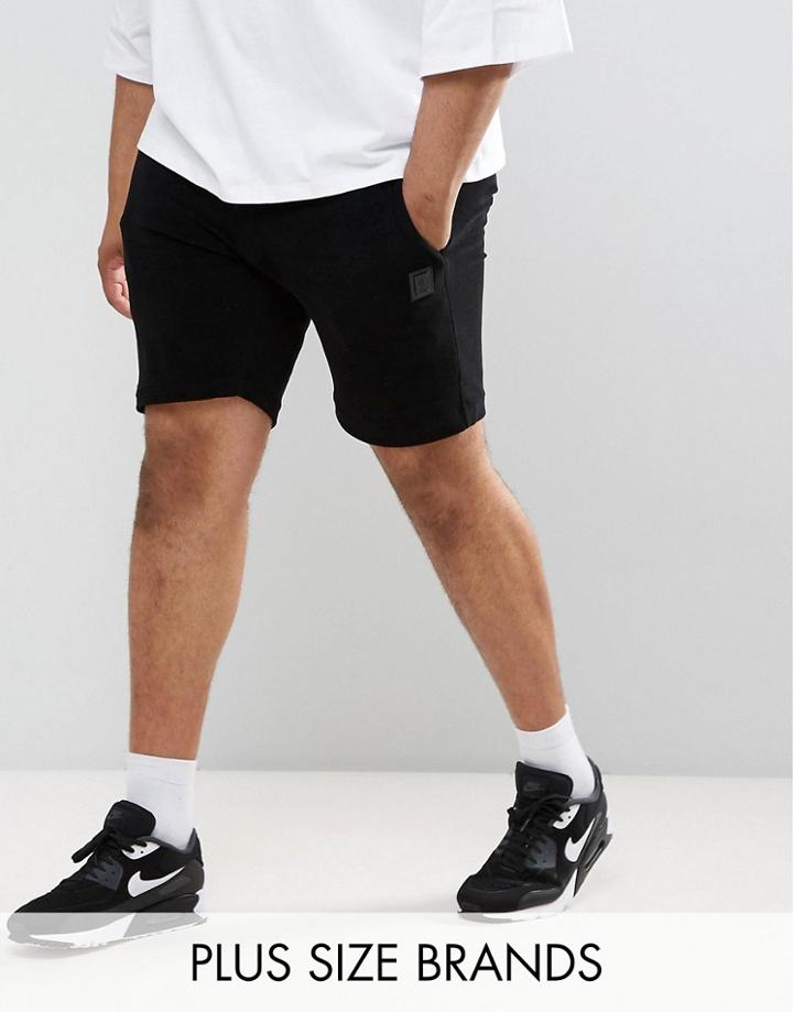 Religion Plus Sweat Shorts In Black Towelling - Black
