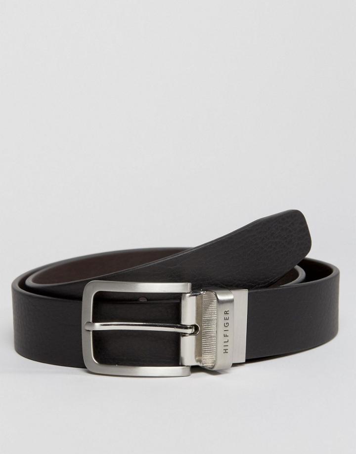Tommy Hilfiger Reversible Leather Belt - Black