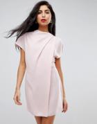 Asos Drape Front Tab Side Mini Dress - Pink