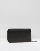 Urbancode Leather Purse With Leopard Panel - Black