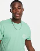 New Look Sun Embroidered T-shirt In Green