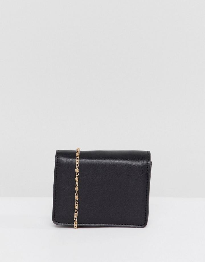 Asos Purse With Cross Body Chain Strap - Black