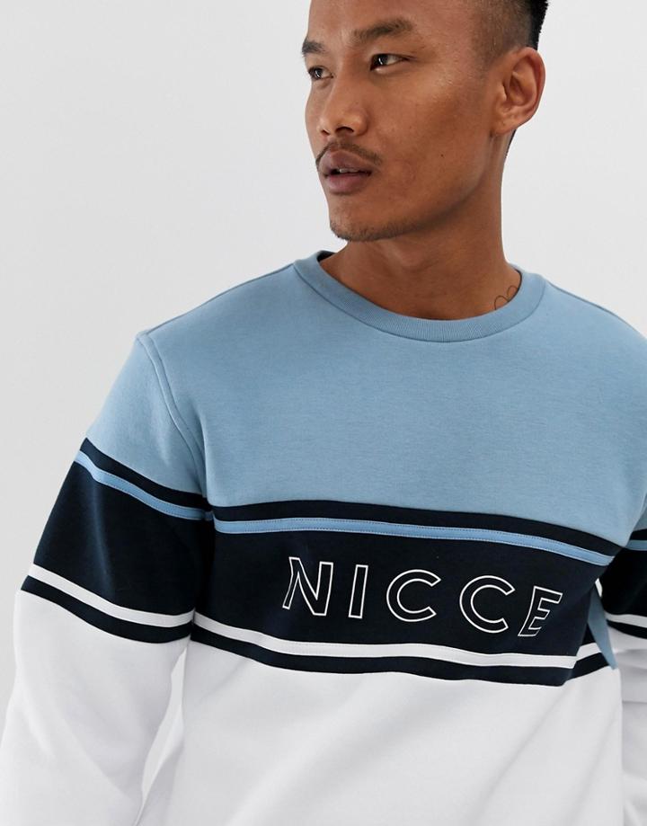 Nicce Sweat With Chest Logo In Blue