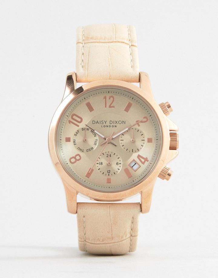 Daisy Dixon Nude Leather Adriana Watch Dd002crg - Cream
