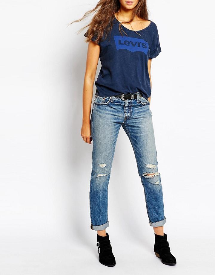Levi's 501 Boyfriend Jeans In Vintage Wash-blue