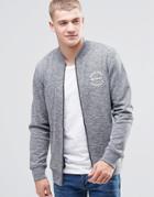 Jack & Jones Zip Through Sweat Bomber With Logo - Navy