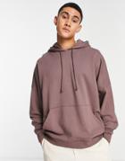 Asos Design Super Oversized Hoodie In Washed Brown