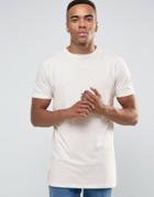 New Look Longline T-shirt In Cream - Gray