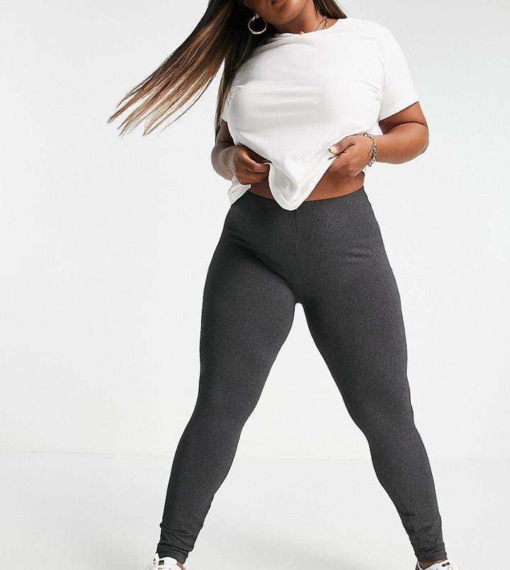 Brave Soul Plus South High Waisted Leggings-grey