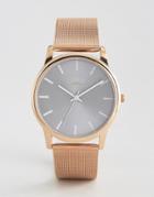 Limit Mesh Watch In Rose Gold Exclusive To Asos - Gold
