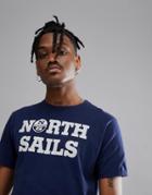 North Sails Text Logo T-shirt In Navy - Navy