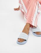 Adidas Originals Adilette Slider Sandals In Blue - Blue