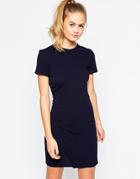 Daisy Street Shift Dress With Wrap Skirt - Navy