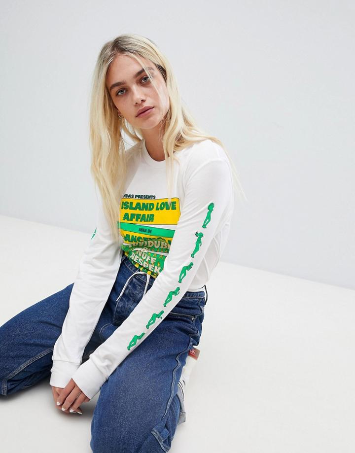 Adidas Skateboarding Long Sleeve T-shirt With Front And Arm Graphic - Multi