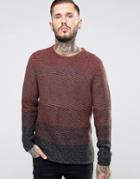 Only & Sons Ombre Knitted Sweater - Red