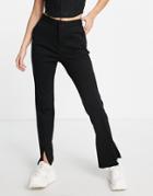 Urban Revivo Slit Front Pants In Black