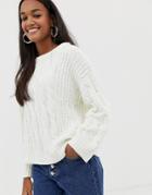 Brave Soul Indo Sweater In Chenille - Cream