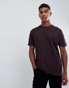 Asos Design Relaxed Fit T-shirt In Brown - Red
