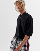 Collusion Oversized Polo Shirt In Black - Black
