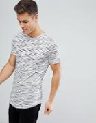 Jack & Jones Originals Stripe T-shirt With Curved Hem - White
