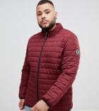 Badrhino Big Padded Quilted Jacket In Burgundy - Red