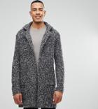 Asos Tall Longline Heavyweight Knitted Duster Cardigan In Charcoal - Gray