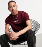 Ellese Small Central Logo T-shirt In Burgundy Exclsuive To Asos-red