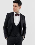 Devils Advocate Skinny Fit Tuxedo Suit Jacket-black