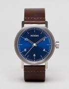 Nixon Stark Leather Watch In Brown - Brown