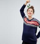 Asos Maternity Holidays Co-ord Sweater In Fairisle - Multi