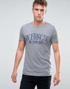 Esprit T-shirt With San Fran Embroidery - Gray