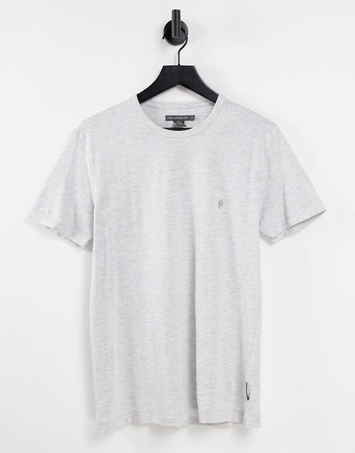 French Connection Crew Neck T-shirt In Ecru-brown