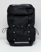 Asos Hiker Backpack In Black With Reflective Detail - Black