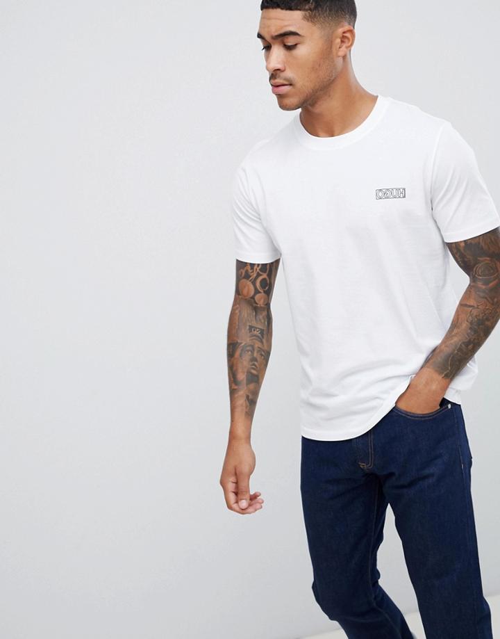 Hugo Durned-u3 Reverse Small Logo T-shirt In White - White