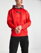 Puma Training Hoodie With Logo Banding In Red