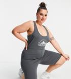 Noisy May Curve Exclusive Collegiate Unitard Romper In Charcoal-grey