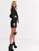 Wild Honey Ruffle Mini Skirt In Celestial Satin Two-piece