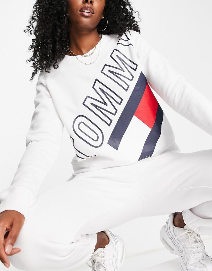 Tommy Hilfiger Sport Graphic Logo Sweatshirt In White