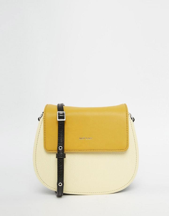 Matt & Nat Saddle Crossbody Bag In Lemon - Marigold