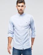 Tommy Hilfiger Shirt With Flag Logo In Blue In New York Regular Fit - Shirt Blue