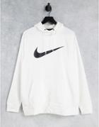 Nike Training Large Swoosh Hoodie In White