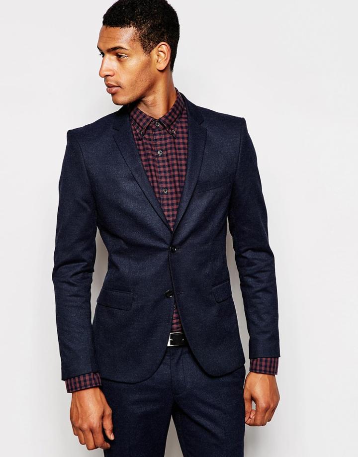Selected Homme Suit Jacket In Skinny Fit - Navy
