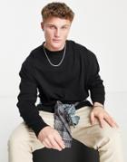 Topman Long Sleeve Extreme Oversized Fit T-shirt In Black