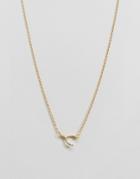 Orelia Sideways Wishbone Ditsy Necklace Giftcard - Gold