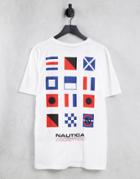 Nautica Competition Flagged Back Print T-shirt In White