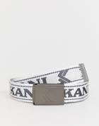 Karl Kani Retro Buckle Belt With Repeat Logo In White - White