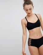 Seafolly High Waisted Lattice Bikini Bottoms - Black