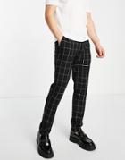 Bolongaro Trevor Skinny Smart Pants In Black Check