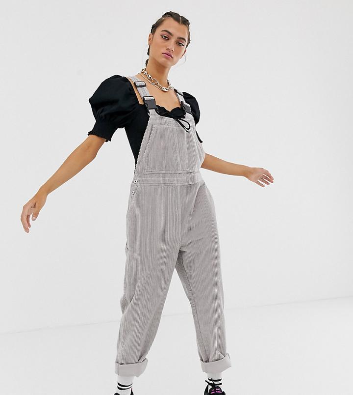 Collusion Cord Overalls-gray