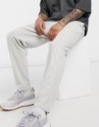 Asos Design Smart Tapered Sweatpants With Contrast Panel In Pique With Fixed Hems-grey